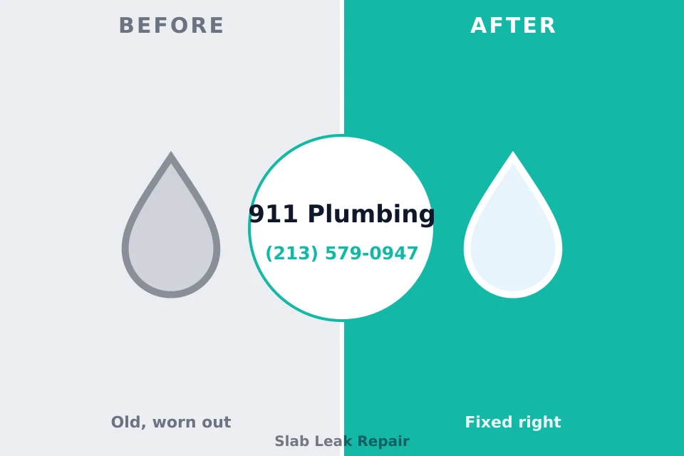 Before and after: plumbing repair Island Park, NY